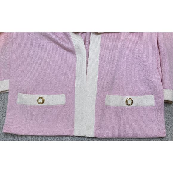 St. John Petal Pink Santana Knit 2 Pc Skirt Suit 10 M NWT NEW Jacket Straight - Picture 11 of 15